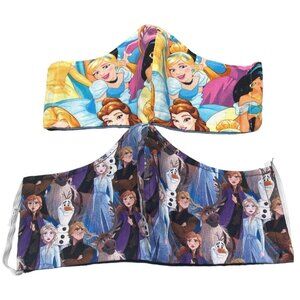 Facemasks princesses frozen set 2 adult soft cloth blue pink yellow black READ